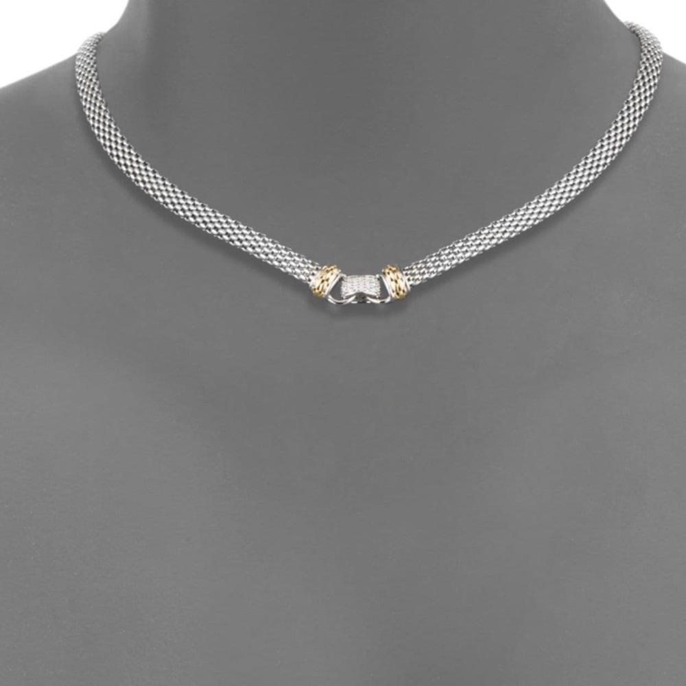 EFFY Necklace Diamond, 18K Gold & Sterling Silver